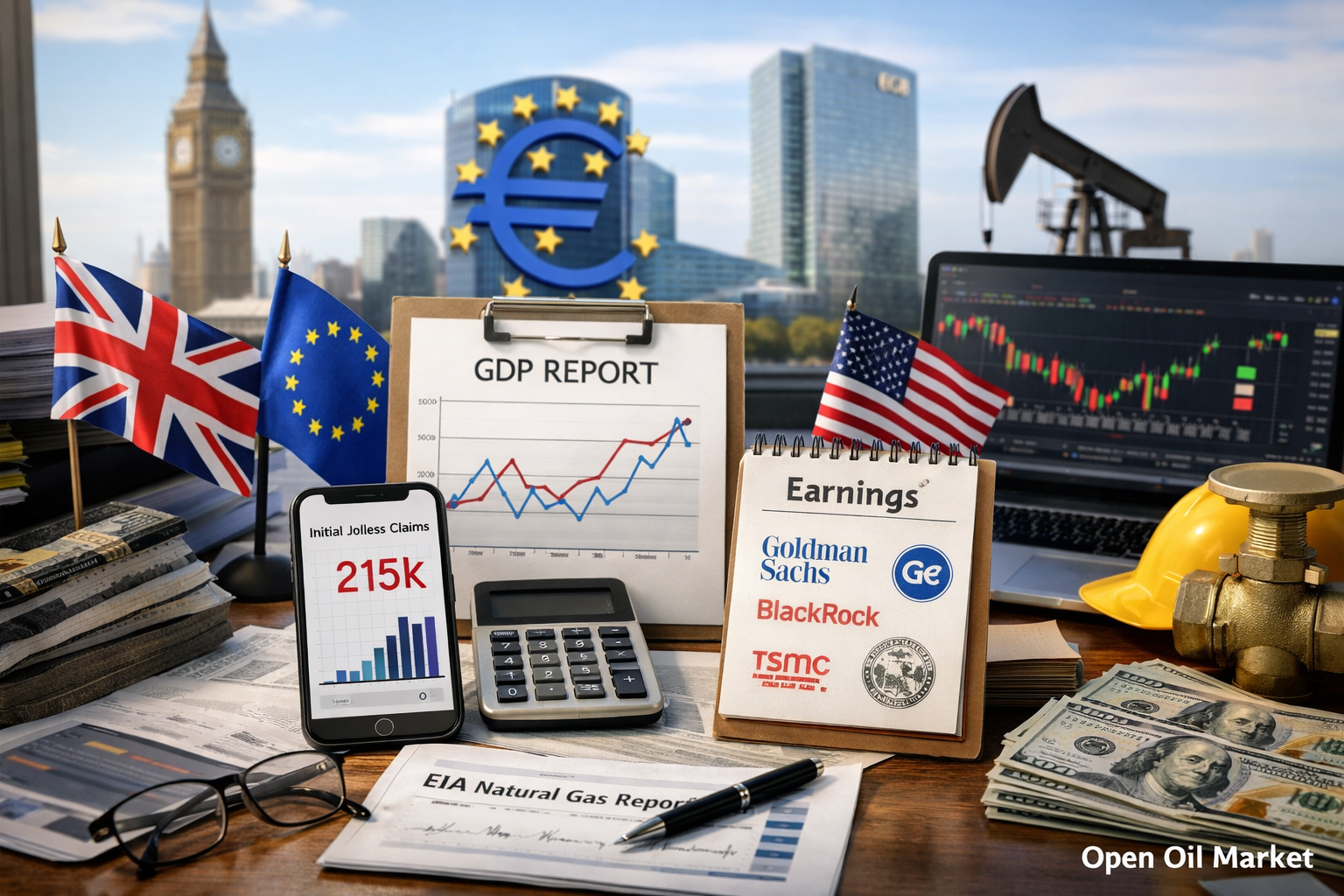 অর্থনৈতিক ঘটনা এবং করপোরেট রিপোর্ট — বৃহস্পতিবার, ১৫ জানুয়ারি ২০২৬: যুক্তরাজ্যের জিডিপি, কেন্দ্রীয় ব্যাংকের বুলেটিন, বেকারত্বের সুবিধার প্রার্থনা