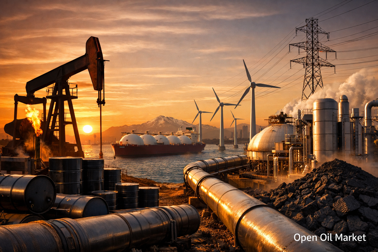 বিশ্বের তেল গ্যাস এবং শক্তি বাজার, তেল, গ্যাস এবং শক্তি অবকাঠামো বুধবার, ১৭ ডিসেম্বরে ২০২৫